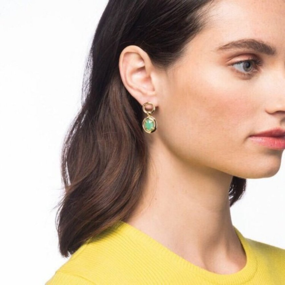 Alexis Bittar Simple Green Stud Earrings